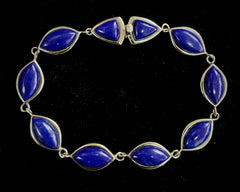 China BBJ 925 Sterling Silver Bracelet With Lapis Lazuli 7.5"