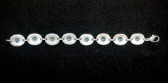 Robert Lee Morris Sterling Silver & 18k Yellow Gold Bracelet Blue Topaz 7.5"