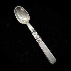 Georg Jensen Vintage Sterling Silver Scroll Mocha Spoon 3.5"