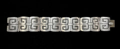 Vintage Sterling Silver Wide Panel Bracelet 7.5"
