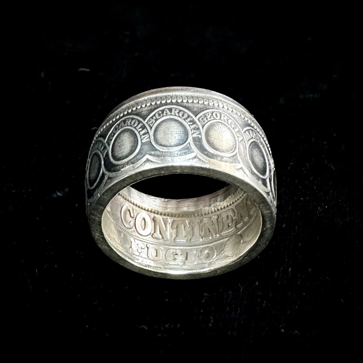 Continental Dollar .999 Fine Silver Handcrafted Coin Ring Size 10.25
