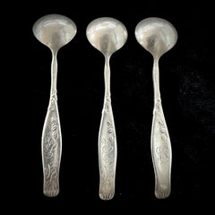 Vine By Tiffany & Co. Set of Three Antique Sterling Silver Salt Spoons