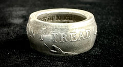 Don't Tread On Me .999 Fine Silver Handcrafted Coin Ring Size 10.5