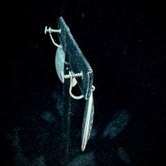 Vintage Siam Niello Sterling Silver Dancing Woman Ear-Clip Earrings