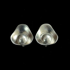 Danehof Denmark Handmade Sterling Silver Modernist Ear-Clips
