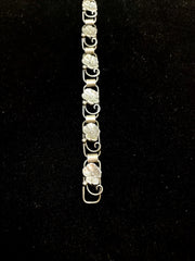 Vintage ARK Made in Denmark Sterling Silver Floral Bracelet 7.5"