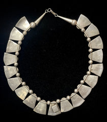 Mexico Vintage Sterling Silver Necklace With Abalone 17.5"