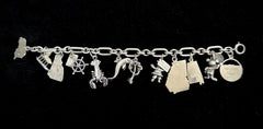 Vintage Sterling Silver 12 Charm Bracelet 6.75"
