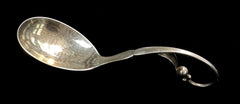 Georg Jensen Denmark Ornamental No.21 Sterling Silver Curved Handle Sugar Spoon