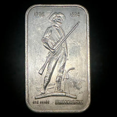 1976 Bicentennial Minuteman Gorham Sterling 1 oz Fine Silver Art Bar