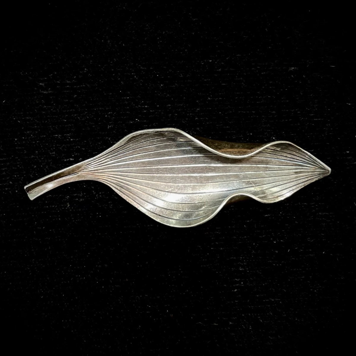 Vintage Denmark Anton Michelsen by Gertude Rougie Sterling Leaf Pin/Brooch