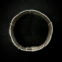 Vintage Sterling Silver Wide Panel Bracelet 7.5"