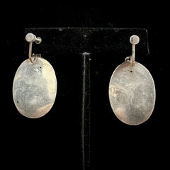 Vintage Siam Niello Sterling Silver Dancing Woman Ear-Clip Earrings