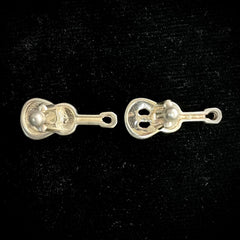 Vintage Sterling Silver Cufflinks Ukulele, Guitar, Violin