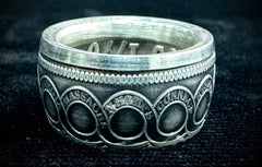 Continental Dollar .999 Fine Silver Handcrafted Coin Ring Size 10.25