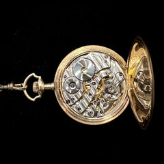 E.Howard Antique 17 Jewel Gold Filled Pocket Watch w/Chain, Belt Loop, Box, COA