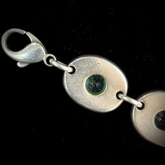 Robert Lee Morris Sterling Silver & 18k Yellow Gold Bracelet Blue Topaz 7.5"