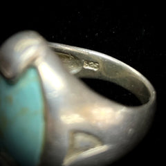 Vintage Sterling Silver Turquoise Ring Size 5.5
