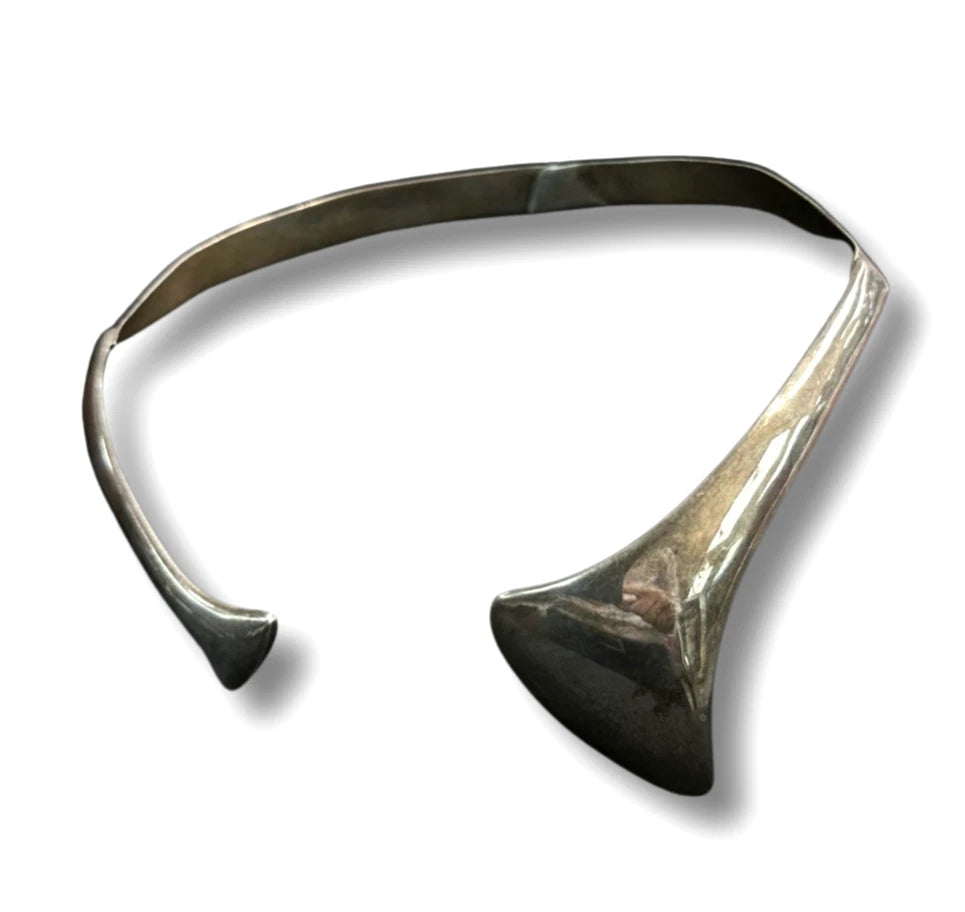 Hans Hansen Bent Gabrielsen Denmark Vintage Sterling Silver Modernist Choker 214