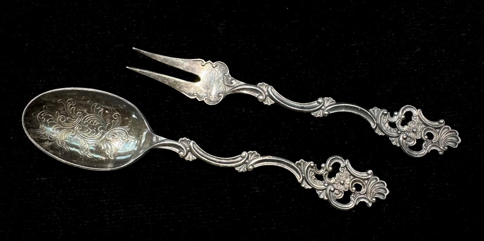 Oldemor By TH. Marthinsen Vintage Sterling Silver Small Spoon & Olive Fork