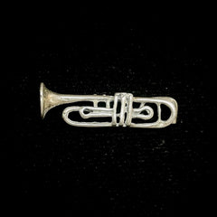 Vintage Miniature Sterling Silver 3D Trumpet Figure Instrument