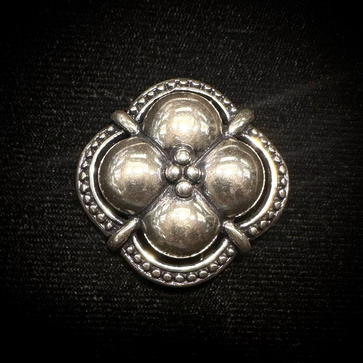 Monet Vintage Sterling Silver Beaded Floral Brooch/Pin