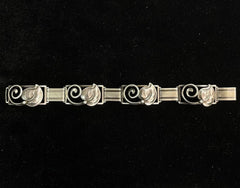 Denmark Vintage Sterling Silver Leaf Bracelet 7"