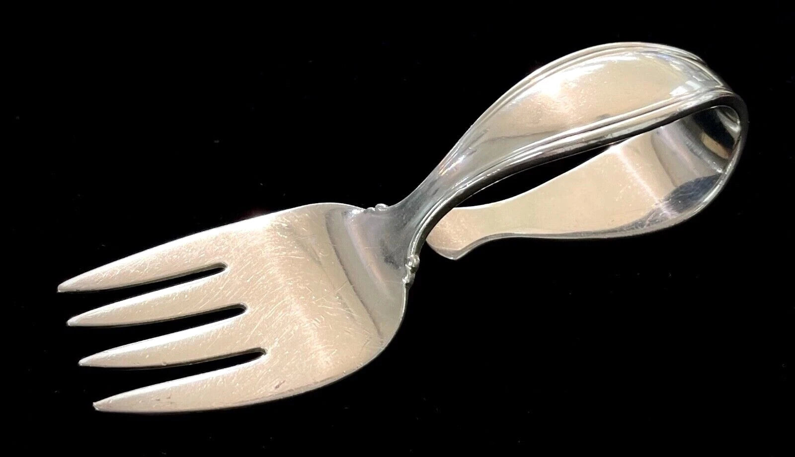 Tiffany & Co. Vintage Sterling Silver Baby Fork With Curved Handle