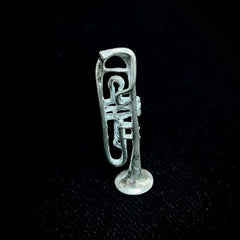 Vintage Miniature Sterling Silver 3D Trumpet Figure Instrument