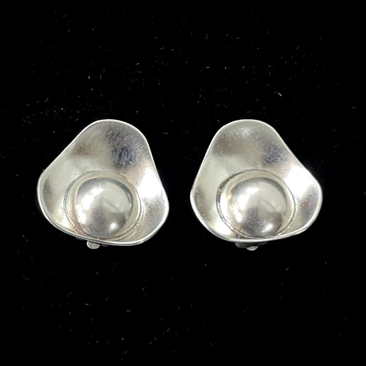 Danehof Denmark Handmade Sterling Silver Modernist Ear-Clips