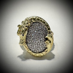 John Hardy 18k Yellow Gold Diamond Dragon Ring