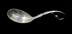 Georg Jensen Denmark Ornamental No. 21 Sterling Silver Curved Handle Sugar Spoon