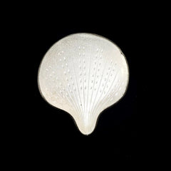 Norway Finn Jensen Sterling Silver White Guilloché Enamel Shell Pin/Brooch