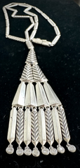 David Yurman Sterling Silver Chevron Stax Fringe Pendant Necklace With Diamonds

