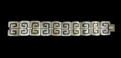 Vintage Sterling Silver Wide Panel Bracelet 7.5"