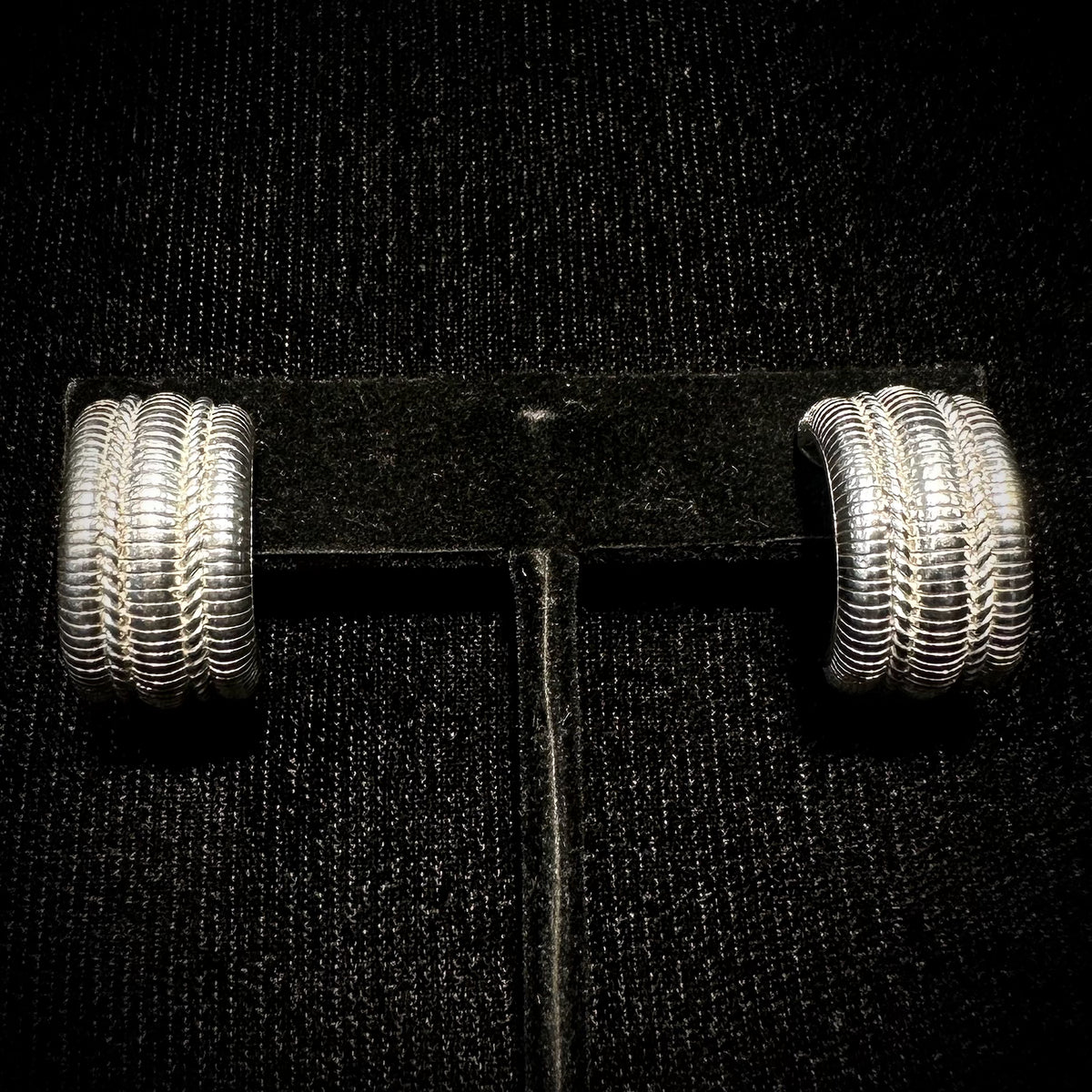 Judith Ripka Sterling Silver Wide Cable Half Hoop Earrings

