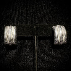 Judith Ripka Sterling Silver Wide Cable Half Hoop Earrings
