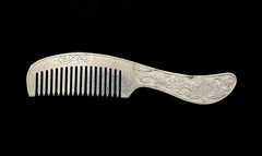 Vintage Chinese Traditional Peony Pattern 999 Fine Silver Hair Comb