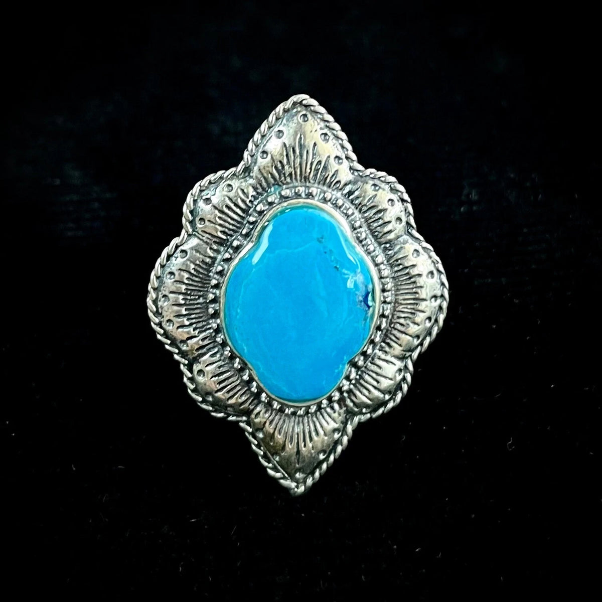 JNY Vintage Sterling Silver Turquoise Ring Size 7.25