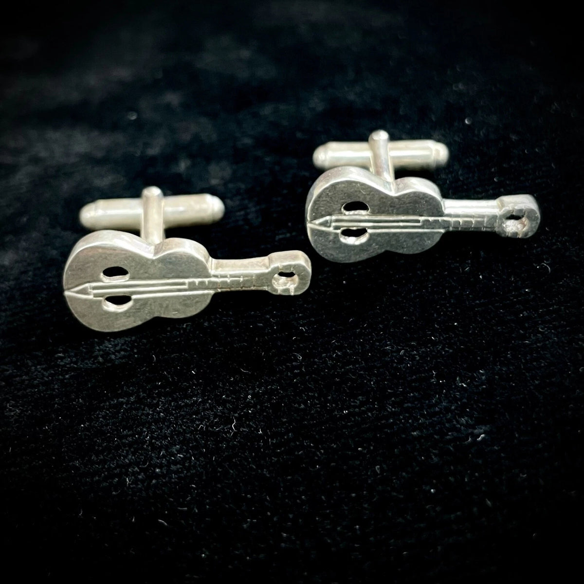 Vintage Sterling Silver Cufflinks Ukulele, Guitar, Violin